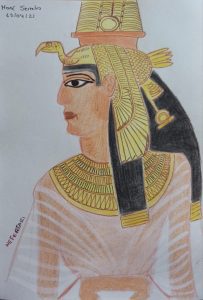 La pintura en el antiguo Egipto. Ilustración de Nefertari